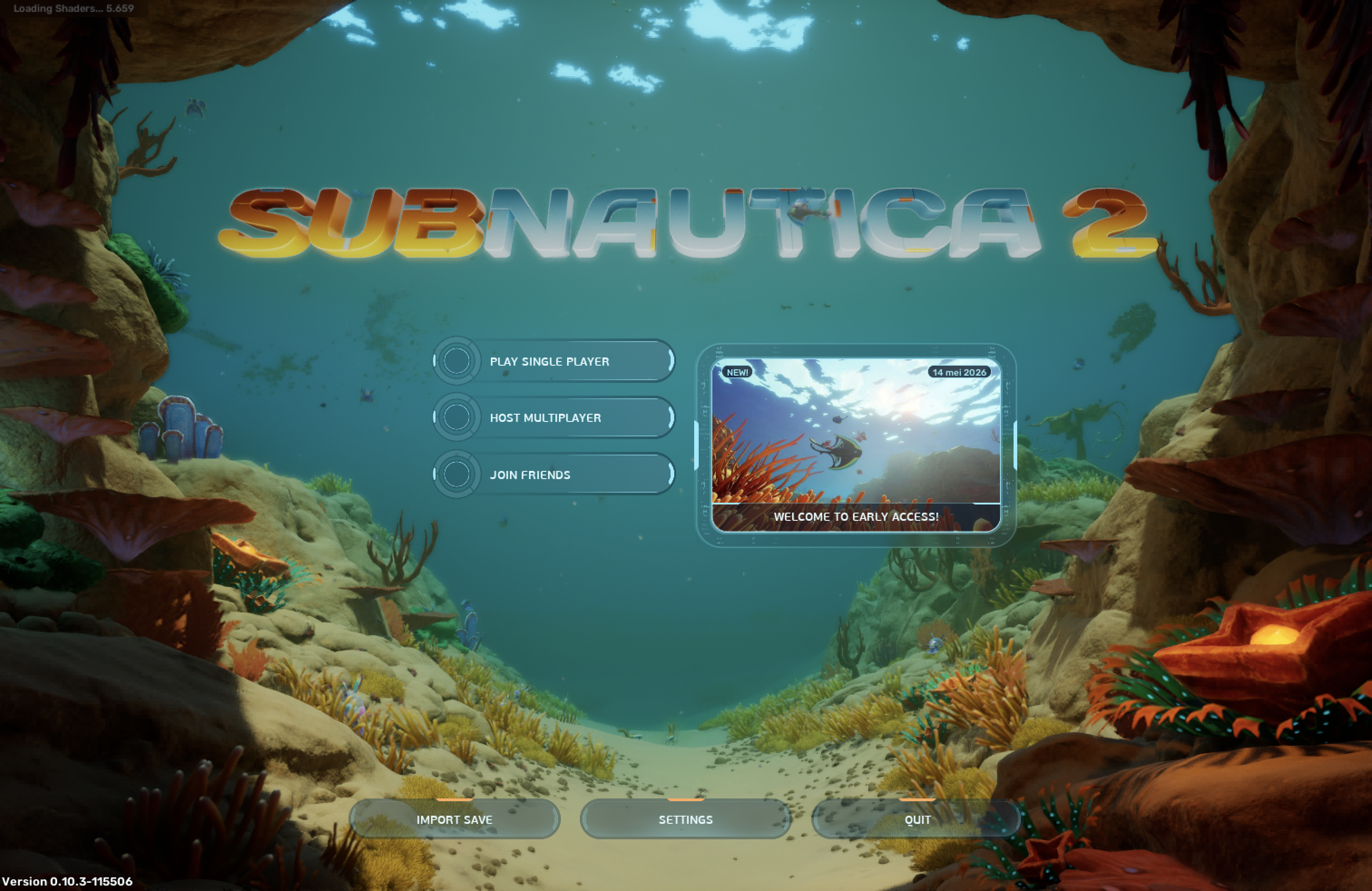 Subnautica 2 Menu
