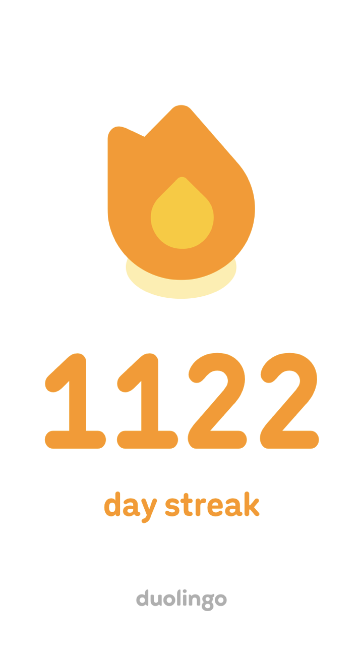 Duolingo 1122 Day Streak